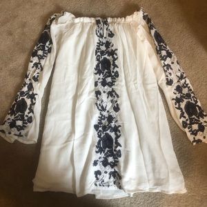 long sleeve off the shoulder dress